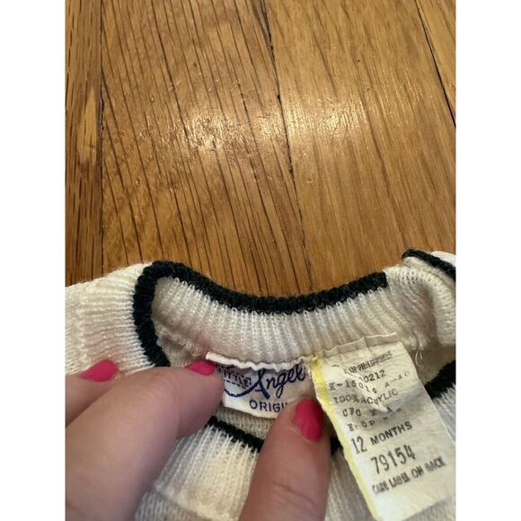 Vintage Little Angel Original Nordic Sledding Snowflake Holiday Sweater Sz 12m - Picture 6 of 10